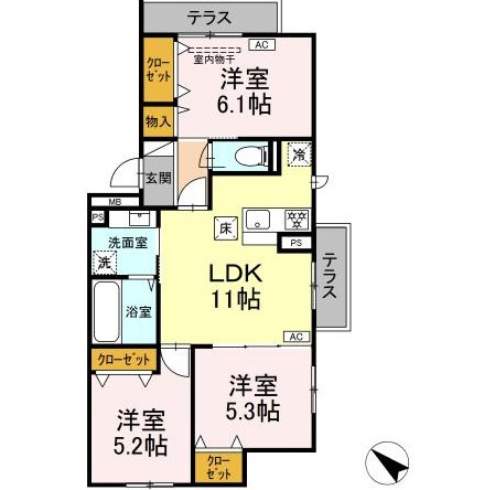 ＣＲＥＳＣＥＮＴＥ経堂 弐番館の間取り
