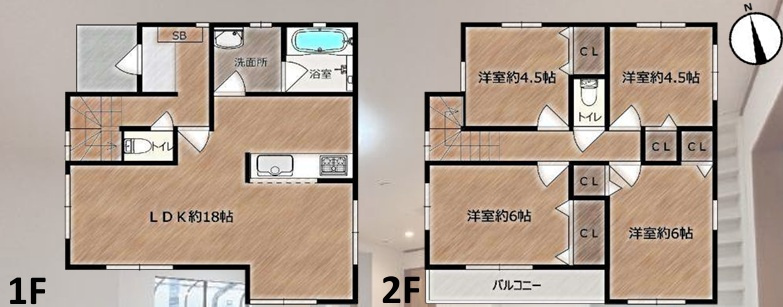 大磯町国府本郷　中古戸建　内装リフォーム　の間取り