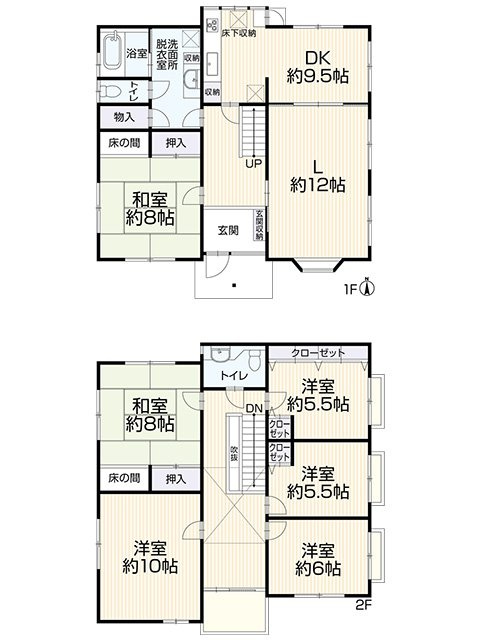 大野城市宮野台の間取り|全居室収納付きで便利です。