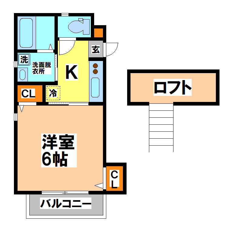 小金井市東町２丁目のアパートの間取り