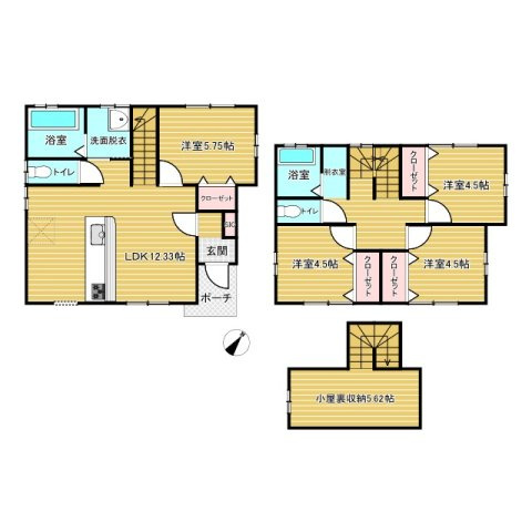 【中古戸建】阿見町うずら野2丁目の間取り