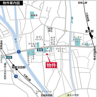 小田原市新屋　新築戸建て　全3棟の地図