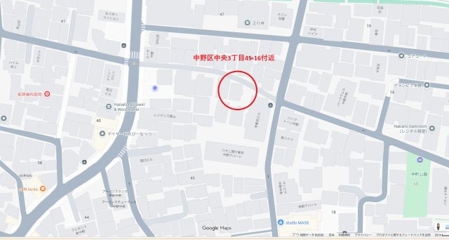 中野区中央3丁目売地の地図