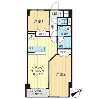 マンション御殿山の間取り