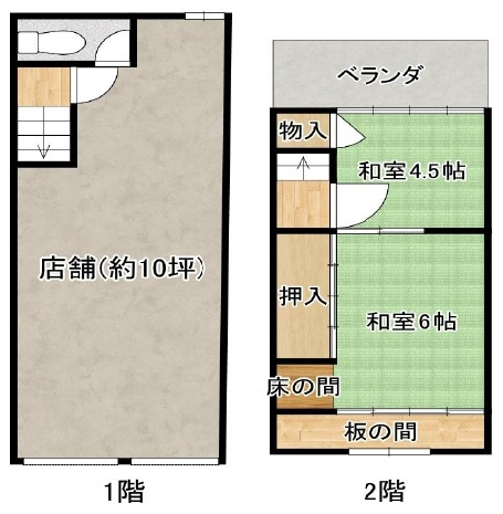 豊中市服部西町２丁目の店舗事務所の間取り
