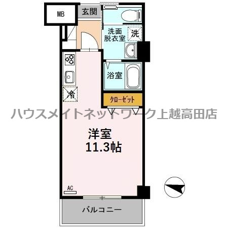 ロングステイ山下の間取り|間取図（ロングステイ山下 303）1R