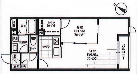 シャンブル向丘の間取り