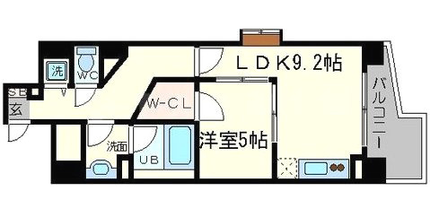 サージュ天王寺の間取り|サージュ天王寺　開放感ある間取