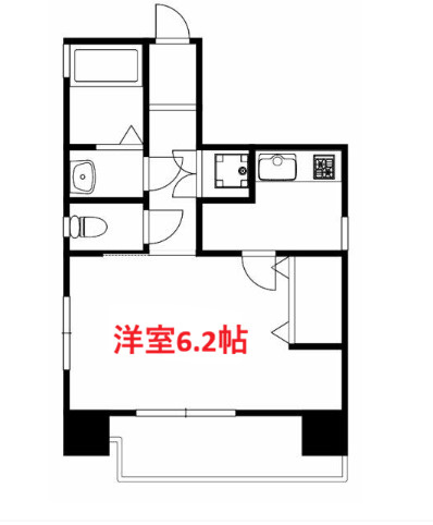 【間取り】 | ティーマンション24 | 洋室6.2帖です