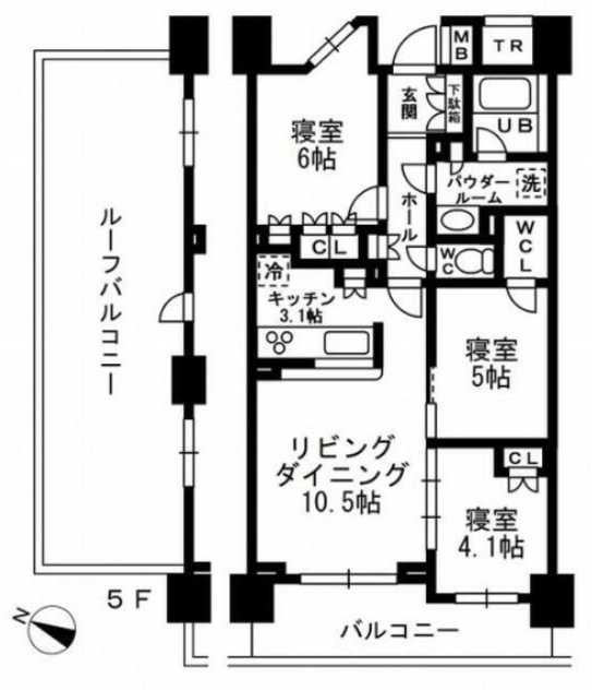 シャンピアグランデ深沢　ペット相談　バス停至近　ウォークインクローゼットの間取り