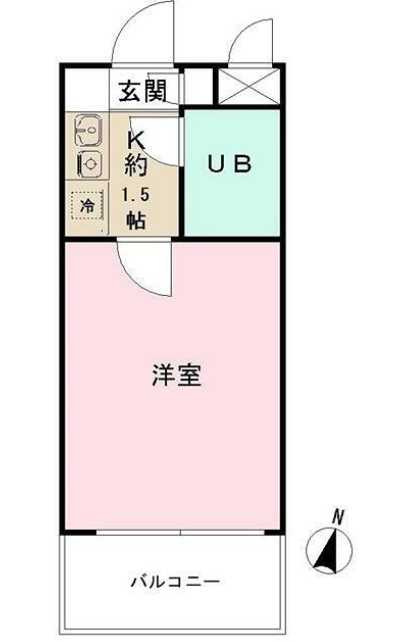 トレンタハウス桜新町　敷金0　女性限定　南向きの間取り