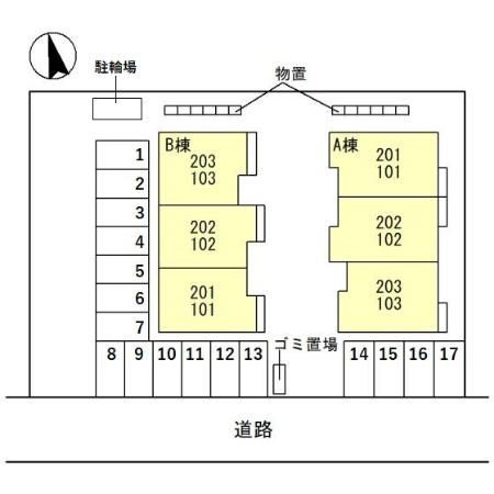 にゅうまごびれっじⅢ　A棟の区画図