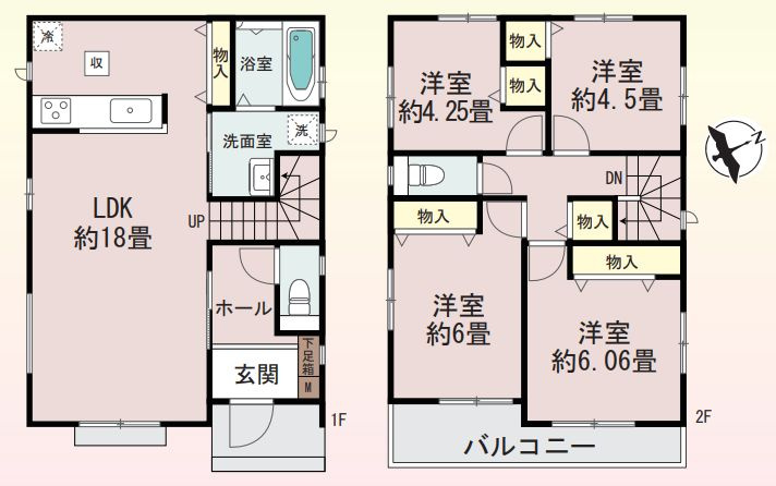 茅ヶ崎市浜須賀新築戸建て　A号棟の間取り|間取図「茅ヶ崎市浜須賀新築戸建て　A号棟」