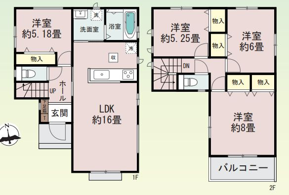 南区磯部新築戸建て　A号棟の間取り|間取図「南区磯部新築戸建て　A号棟」