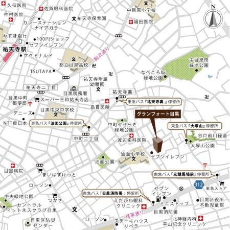 グランフォート目黒の地図