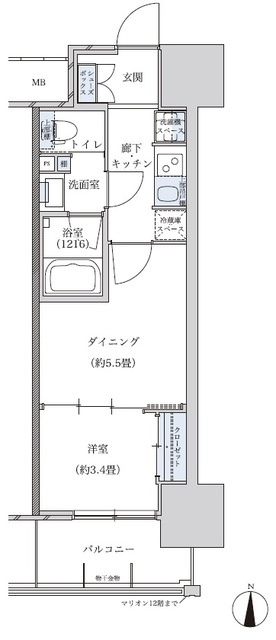 パークアクシス名古屋山王の間取り