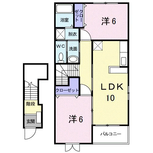 プラティーヌ総社Ａの間取り