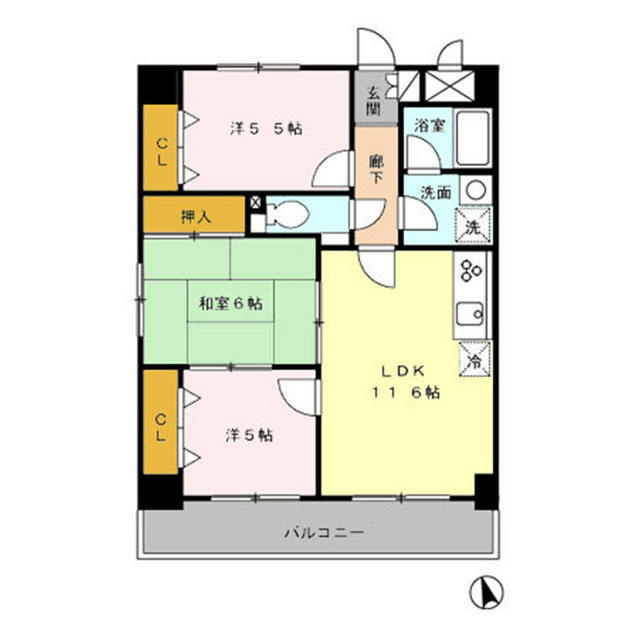 岐阜市長良西野前のアパートの間取り