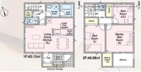枚方市 長尾東町　第６　２号棟　新築 一戸建ての間取り