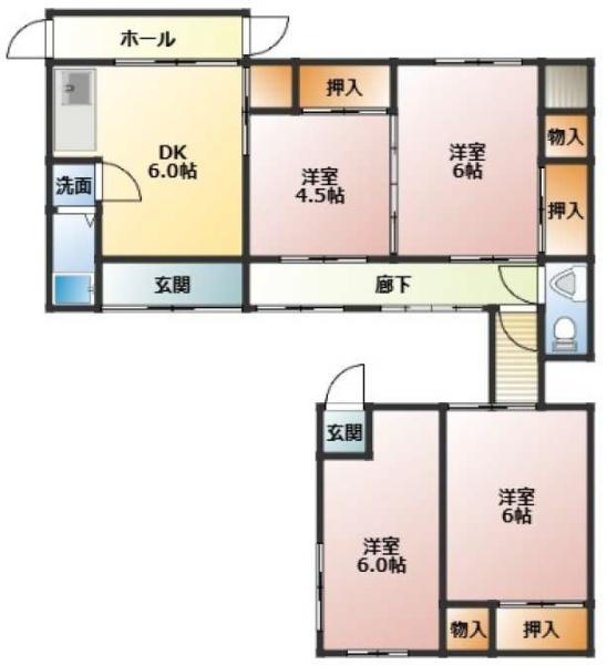 和歌山市古屋　オーナーチェンジ物件の間取り