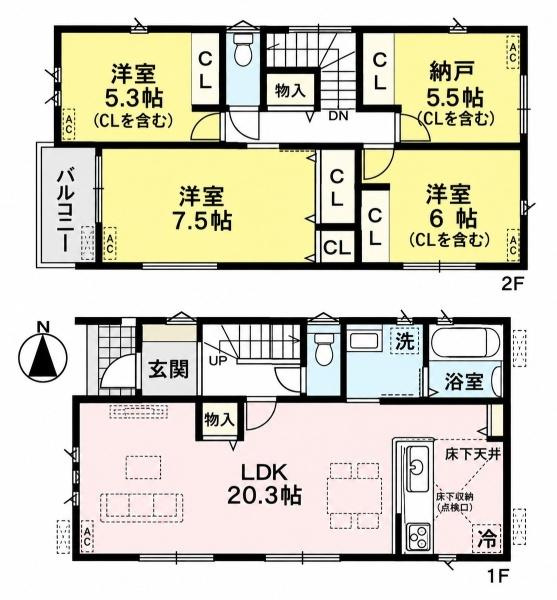 ファーストタウン杏町 ２号地 ／新築一戸建の間取り