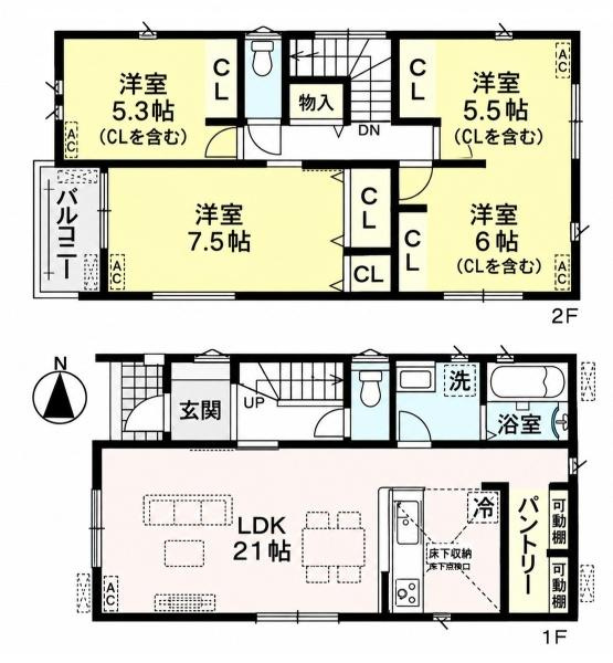 ファーストタウン杏町 ３号地 ／新築一戸建の間取り