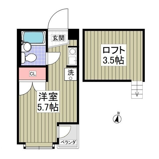 ブルーメアライ36B棟の間取り