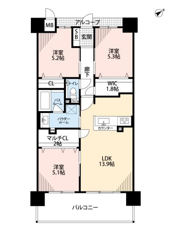 アルファステイツ上乃木の間取り