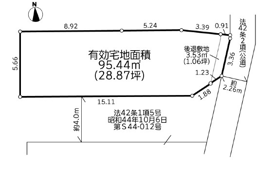 藤沢市長後21期　土地　建築条件付の区画図