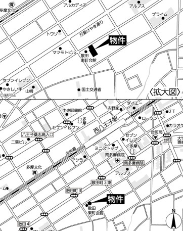 『八王子市土地』八王子市散田町3-21-20【仲介手数料無料】の地図|～仲介手数料無料☆八王子ひなた不動産～八王子市散田町　売地