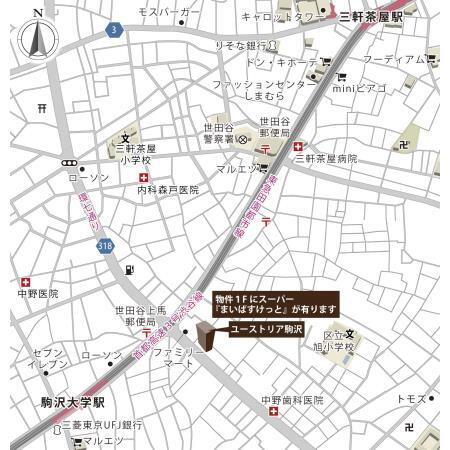 ユーストリア駒沢の地図
