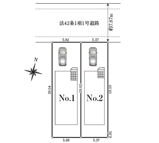 【区画図】 | ふじみ野市谷田２丁目　新築一戸建住宅　全２棟　（ふじみ野店） | 図面と現況が異なる場合は現況を優先いたします。