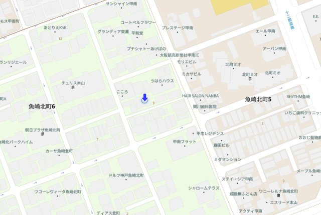 神戸市東灘区魚崎北町6丁目　中古戸建の地図