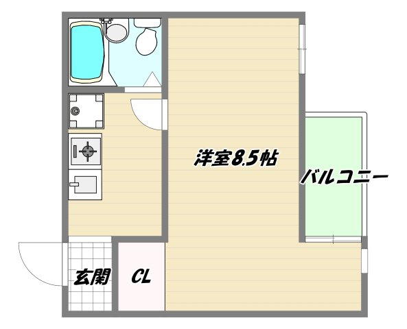 大阪市淀川区西中島６丁目の賃貸マンションの間取り