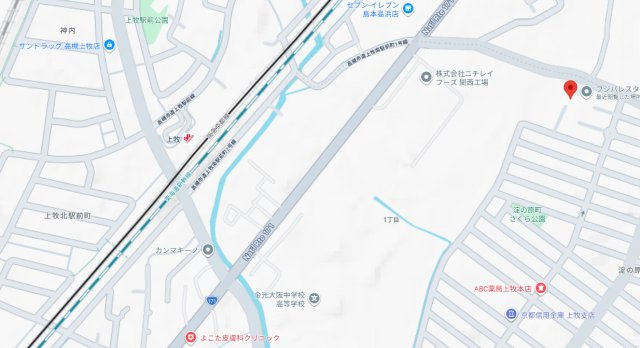 フジパレスタカシロ1番館の地図