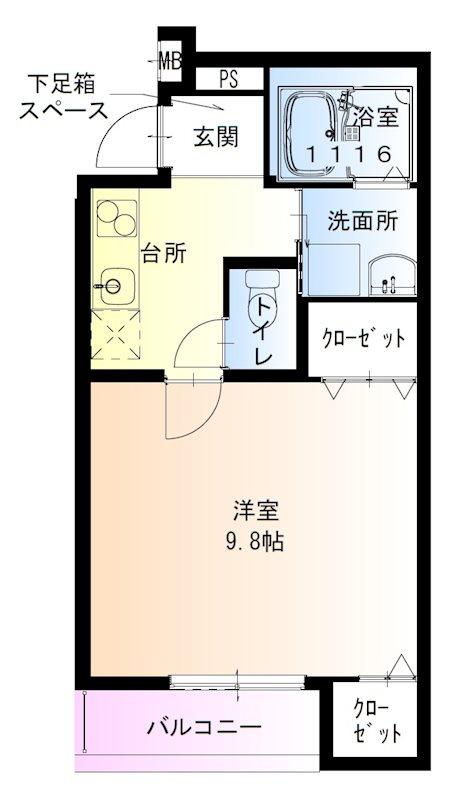 フジパレス大物公園Ⅲ番館の間取り