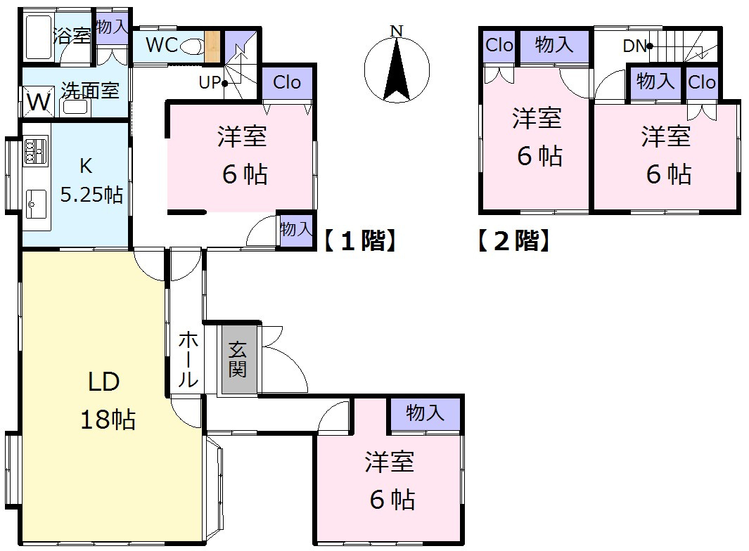 東松山市大字古凍　中古戸建の間取り