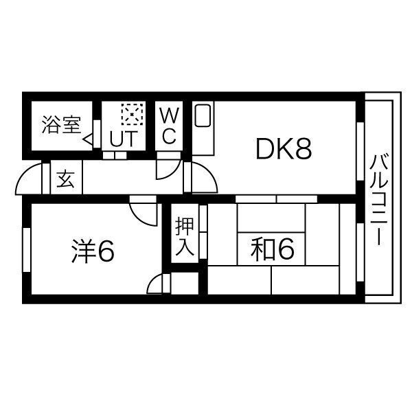 ファミリーハイツ九条の間取り|和室→洋室に変更
