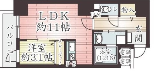 アーベル更紗北堀江の間取り