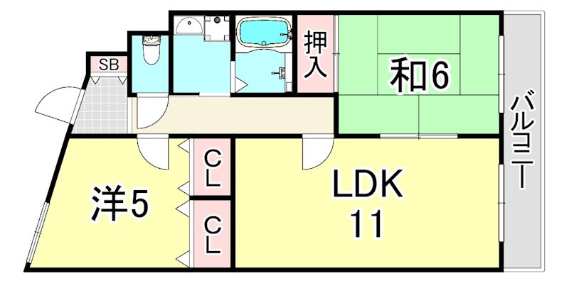 サンパレス甲子園（上鳴尾町）の間取り
