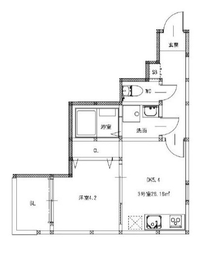 メゾンクレール麦野の間取り
