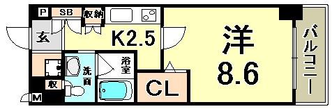 レジディア神戸磯上の間取り