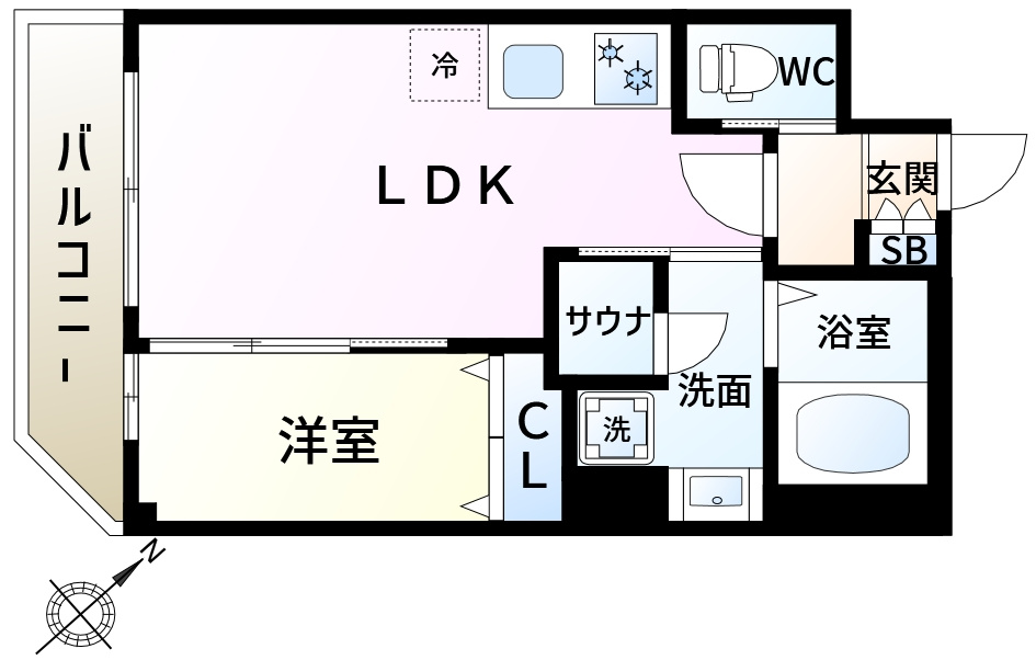 葛飾区新小岩１丁目の賃貸マンションの間取り