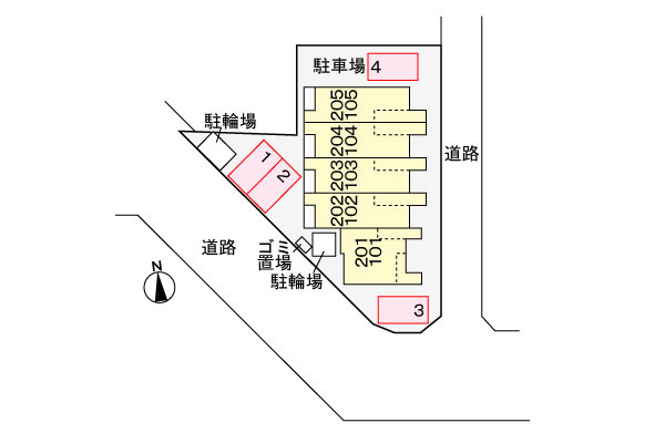 グラティチュードＨの駐車場