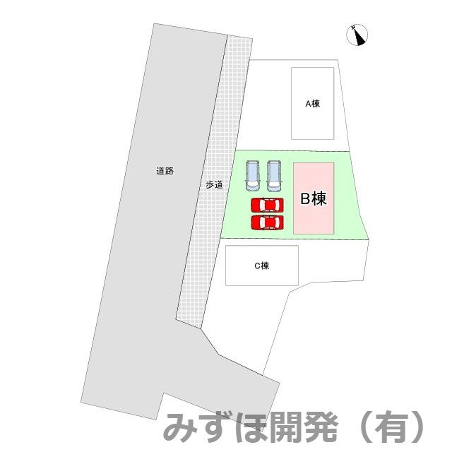 寒河江市日田306Bの区画図