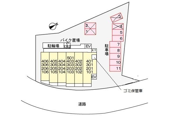 グランシャルマンの駐車場