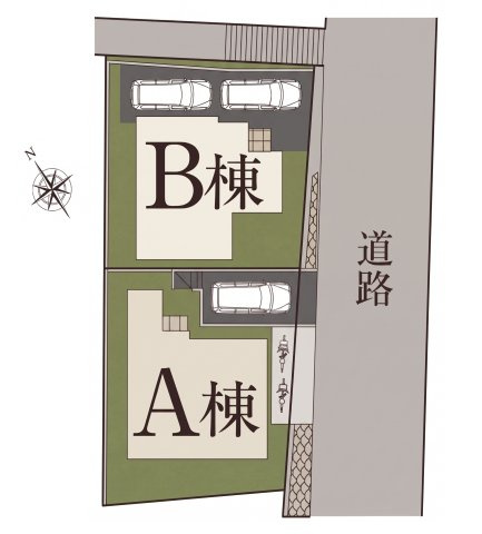 横浜市戸塚区川上町　B棟の区画図
