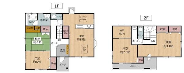 皆春 戸建ての間取り|※図面と現況が異なる場合は現況を優先させていただきます。