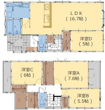仲西町2丁目1期1号棟の間取り|※図面と現況が異なる場合は現況を優先させていただきます。