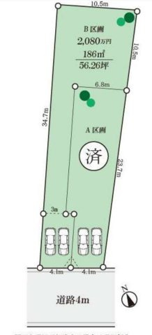 泉区上飯田町 土地 2080万円の土地図